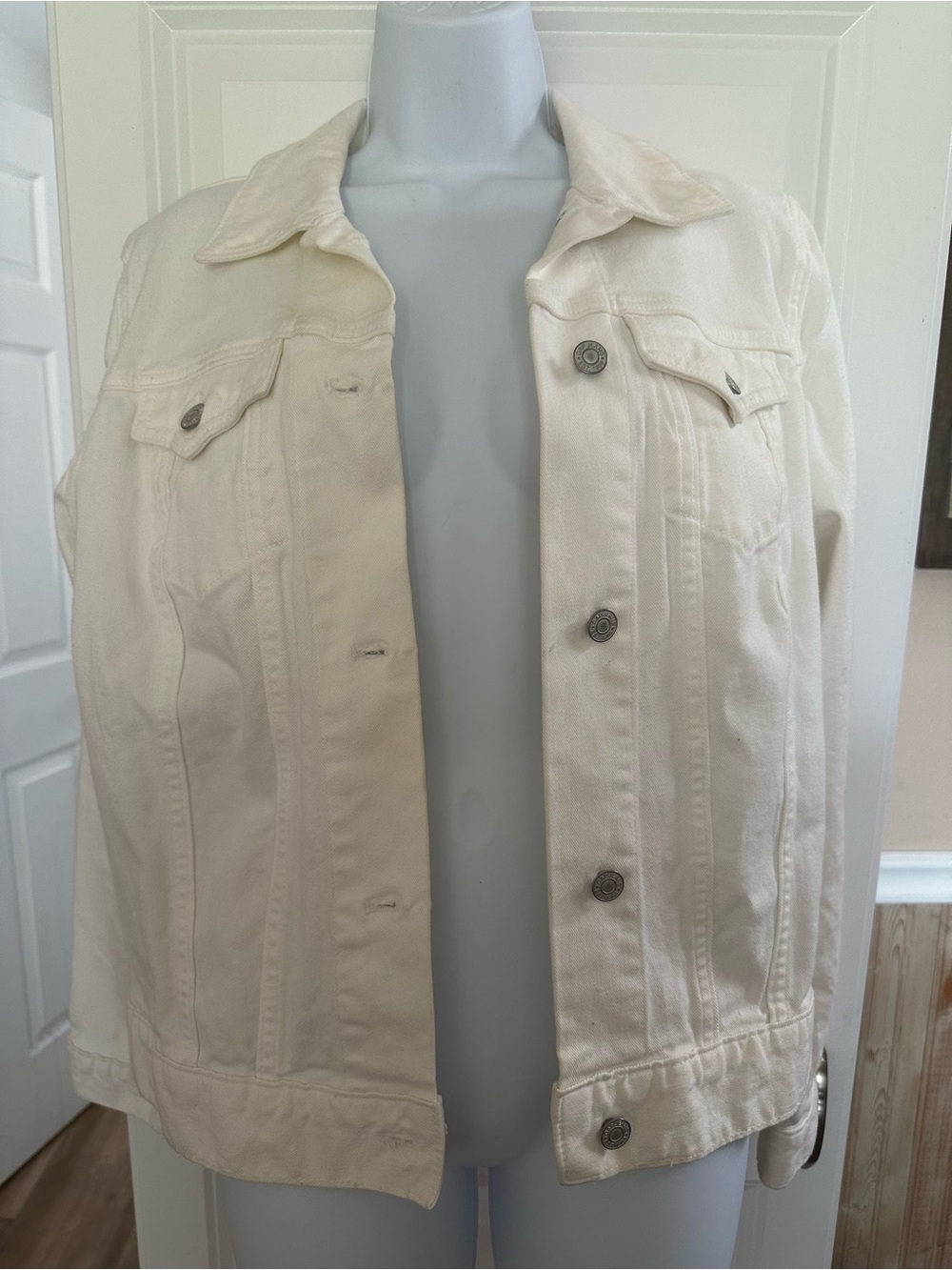 GAP Barbie Beach Blast Graphic Denim Jacket - Cream with Pink & Multicolor - Picture 2 of 4